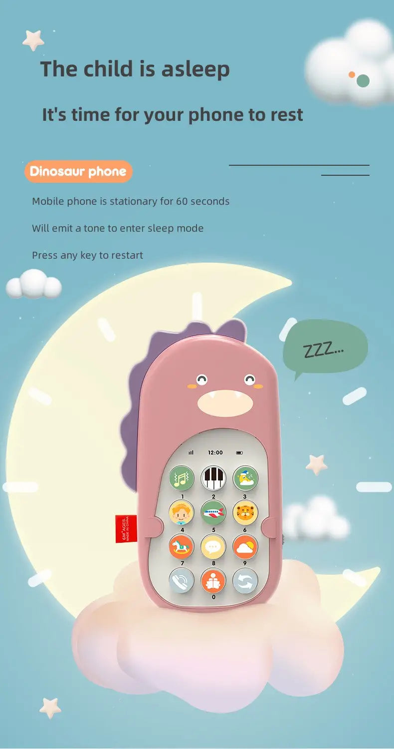 Dinosaur Baby Phone Toy with Music and Vibration Mode