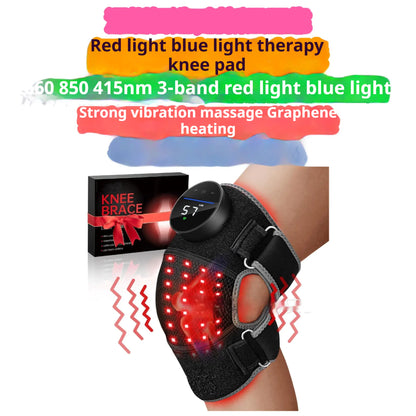 Red light therapy knee pad with packaging on a white background