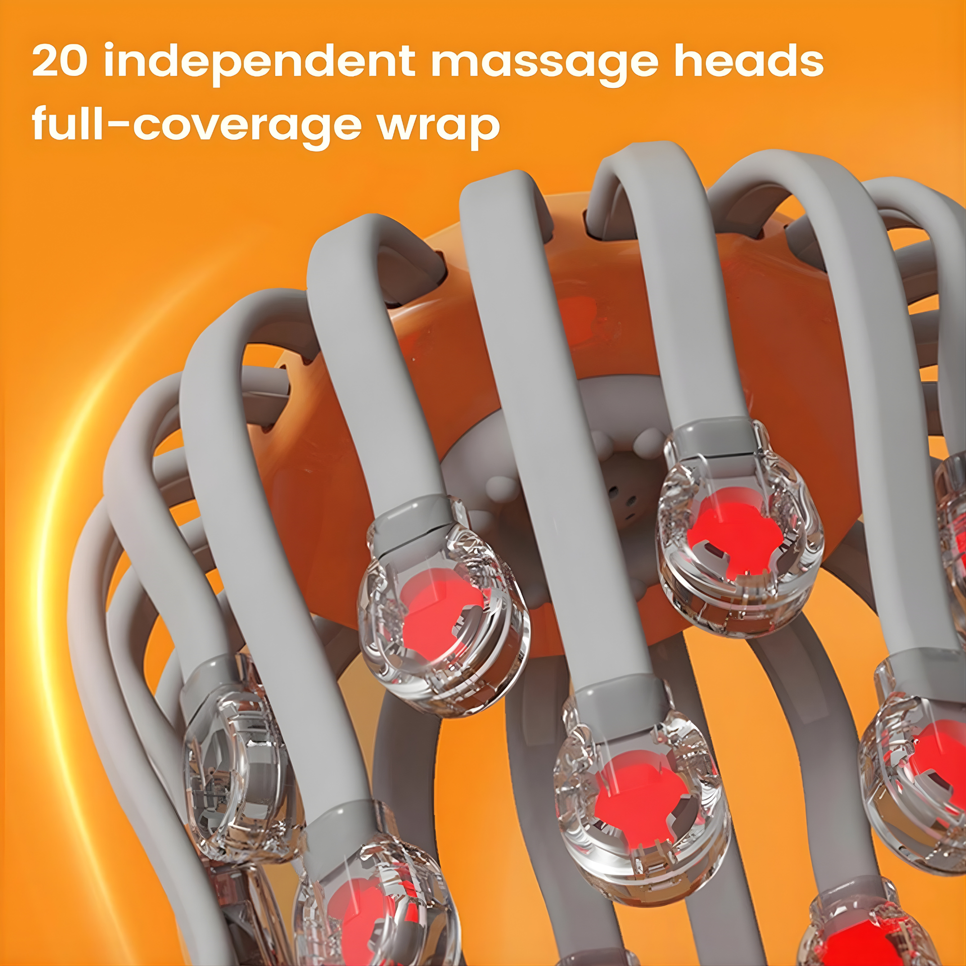 Electric scalp massager handheld device with rotating massage nodes
Scalp massager in use for head relaxation and tension relief
Rechargeable electric scalp massager close-up detail
