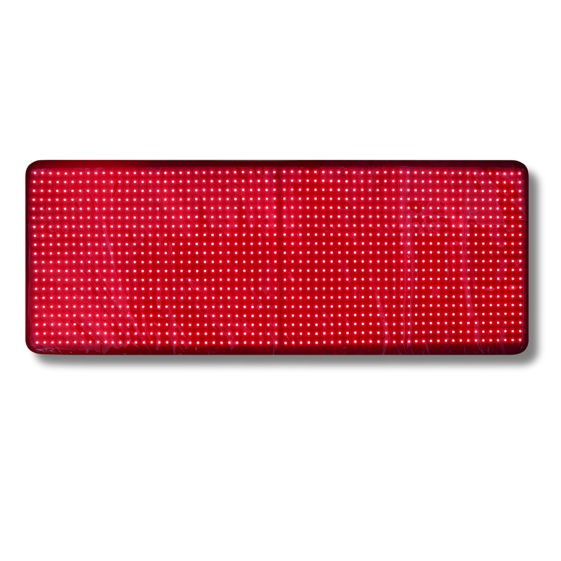 Rectangular red light therapy mat on a white background