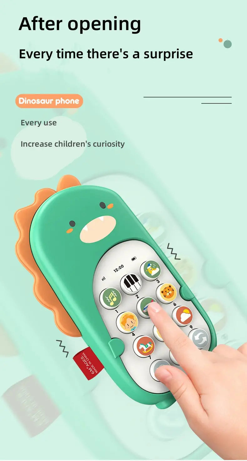 Dinosaur Baby Phone Toy with Music and Vibration Mode